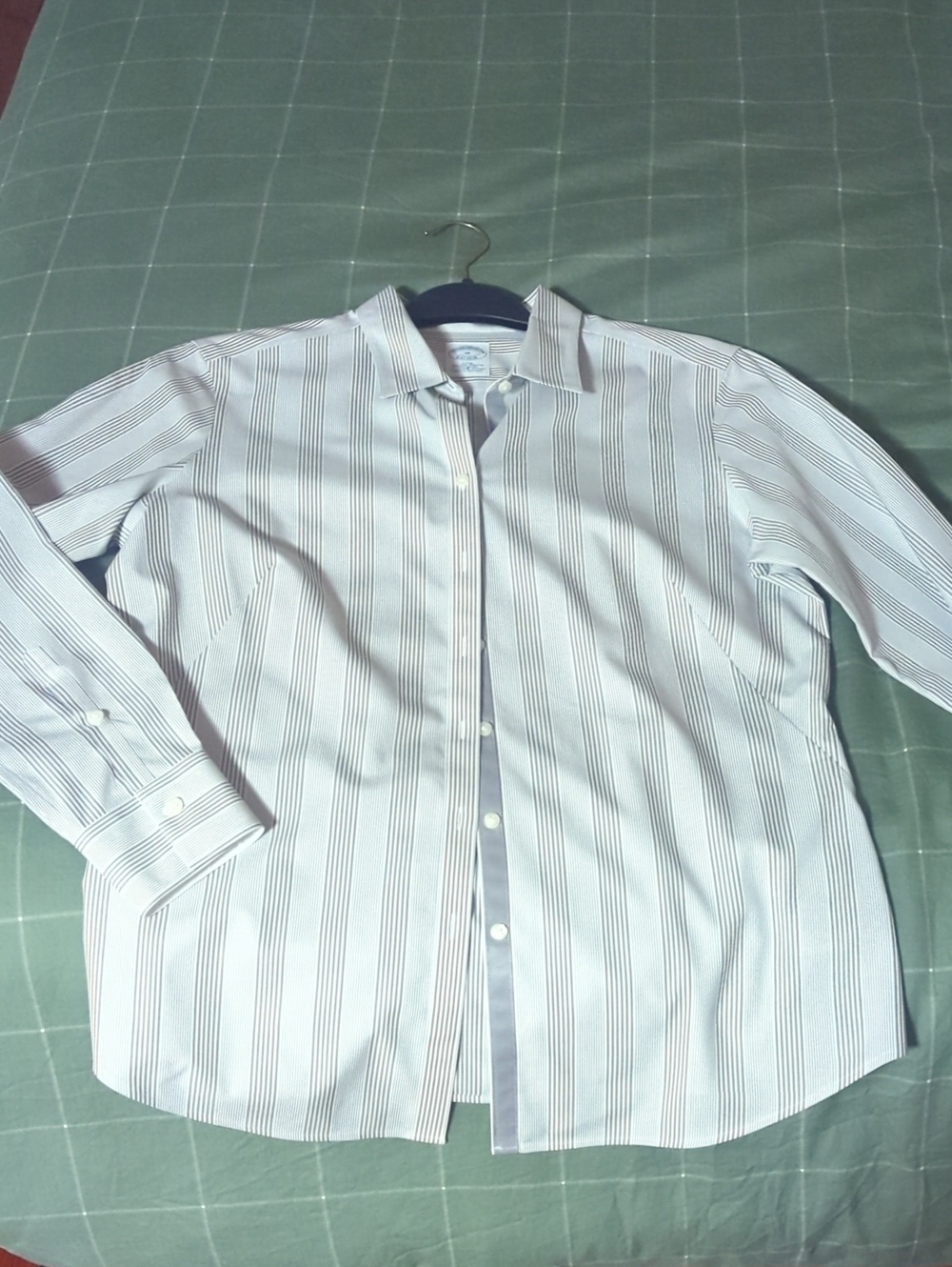 White and Light Gray Striped Dress Shirt